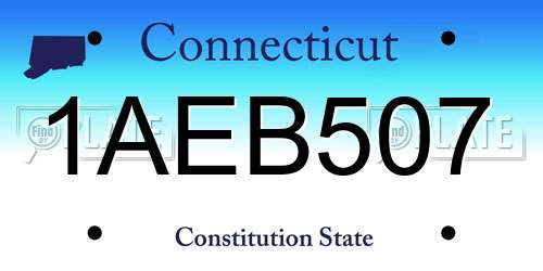 1AEB507 Connecticut License Plate