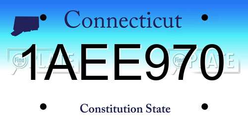 1AEE970 Connecticut License Plate