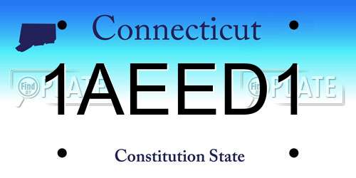 1AEED1 Connecticut License Plate