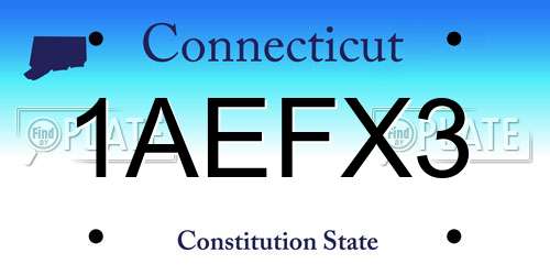 1AEFX3 Connecticut License Plate