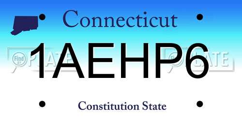 1AEHP6 Connecticut License Plate