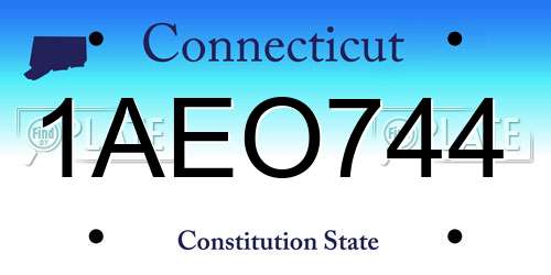 1AEO744 Connecticut License Plate