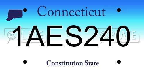 1AES240 Connecticut License Plate