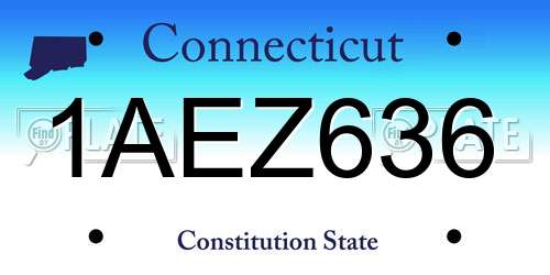 1AEZ636 Connecticut License Plate