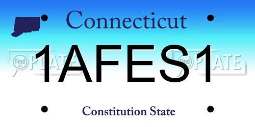 1AFES1 Connecticut License Plate