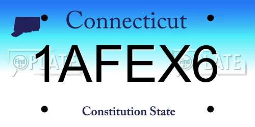 1AFEX6 Connecticut License Plate