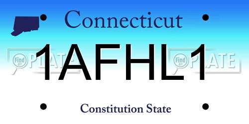1AFHL1 Connecticut License Plate