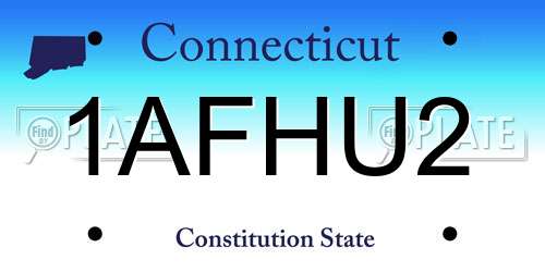 1AFHU2 Connecticut License Plate