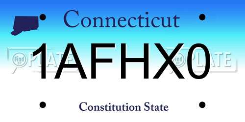 1AFHX0 Connecticut License Plate