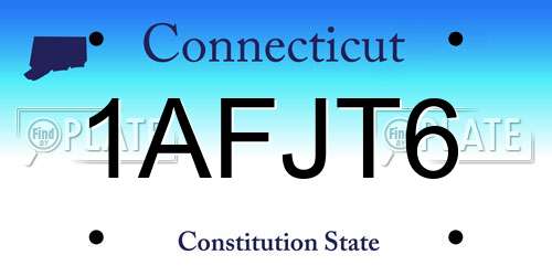 1AFJT6 Connecticut License Plate