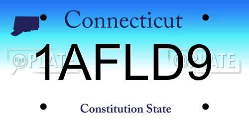 1AFLD9 Connecticut License Plate