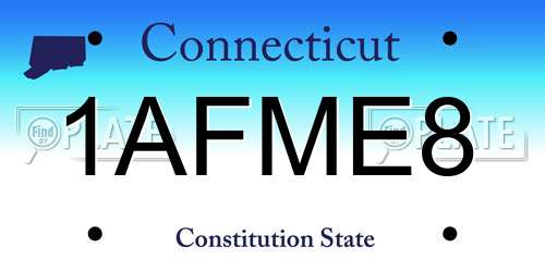 1AFME8 Connecticut License Plate