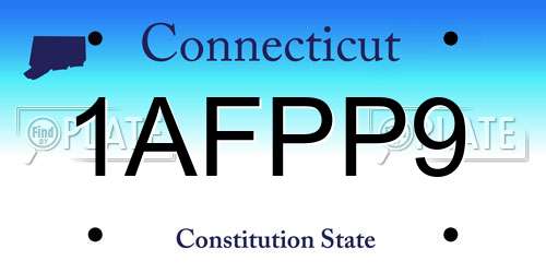 1AFPP9 Connecticut License Plate