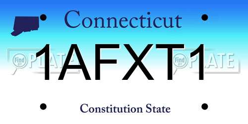 1AFXT1 Connecticut License Plate