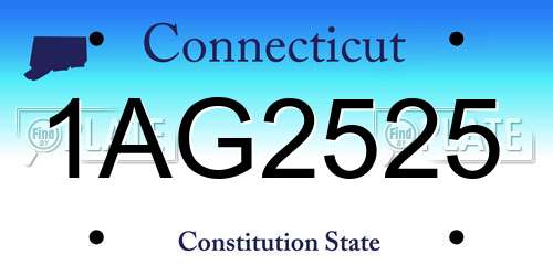 1AG2525 Connecticut License Plate