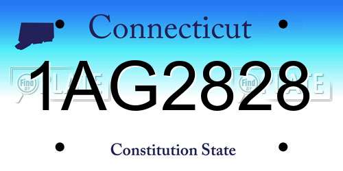 1AG2828 Connecticut License Plate