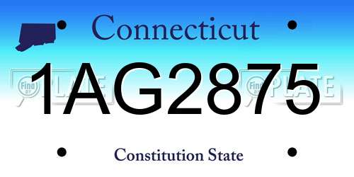1AG2875 Connecticut License Plate
