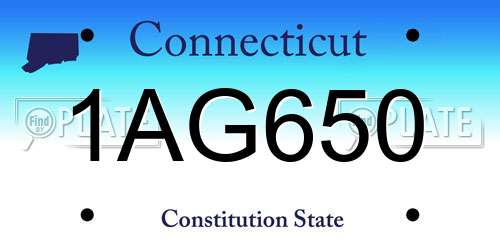 1AG650 Connecticut License Plate