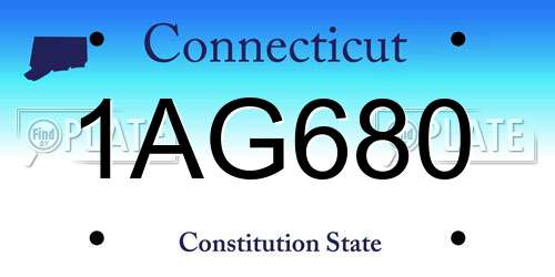 1AG680 Connecticut License Plate