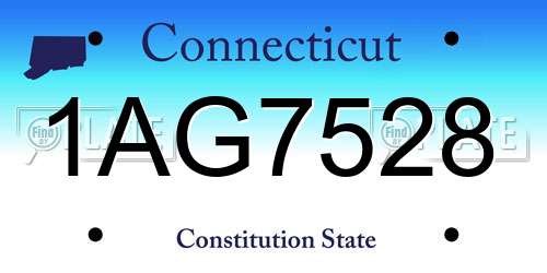 1AG7528 Connecticut License Plate