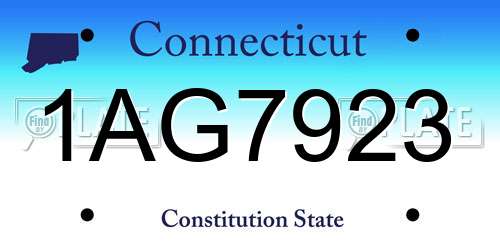 1AG7923 Connecticut License Plate