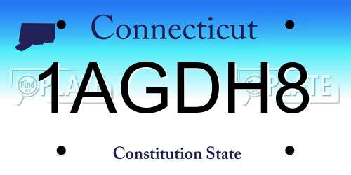 1AGDH8 Connecticut License Plate