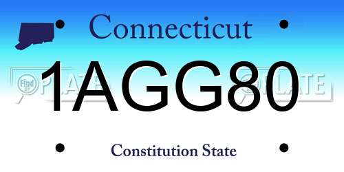 1AGG80 Connecticut License Plate