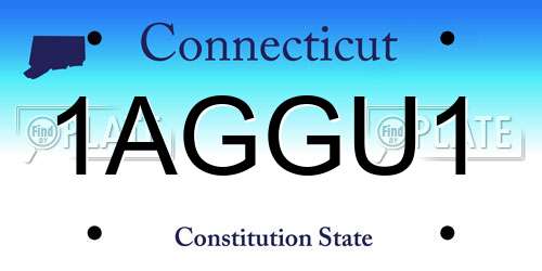1AGGU1 Connecticut License Plate