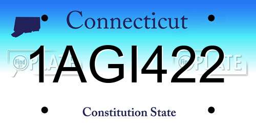 1AGI422 Connecticut License Plate