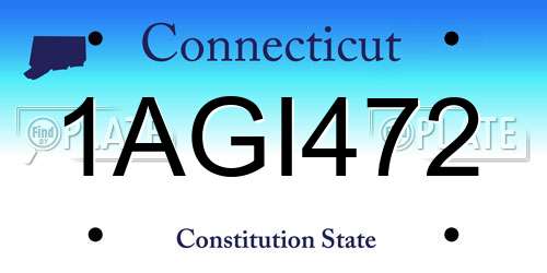 1AGI472 Connecticut License Plate