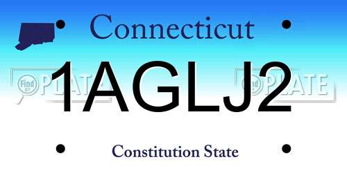 1AGLJ2 Connecticut License Plate