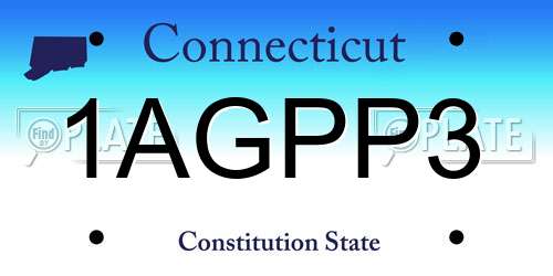 1AGPP3 Connecticut License Plate