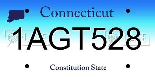 1AGT528 Connecticut License Plate