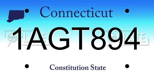 1AGT894 Connecticut License Plate