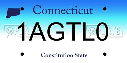 1AGTL0 Connecticut License Plate