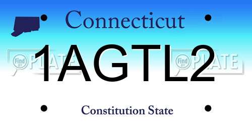 1AGTL2 Connecticut License Plate