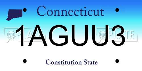 1AGUU3 Connecticut License Plate