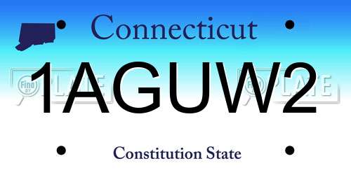 1AGUW2 Connecticut License Plate