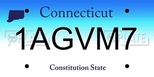 1AGVM7 Connecticut License Plate