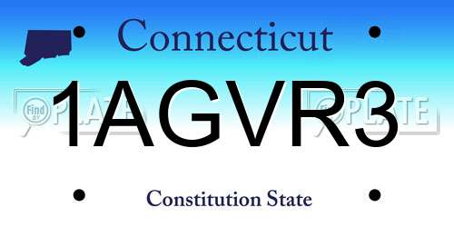 1AGVR3 Connecticut License Plate