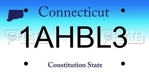 1AHBL3 Connecticut License Plate