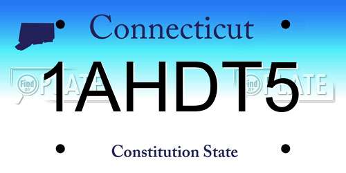 1AHDT5 Connecticut License Plate