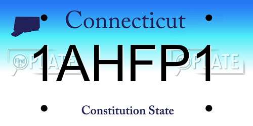 1AHFP1 Connecticut License Plate