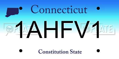 1AHFV1 Connecticut License Plate