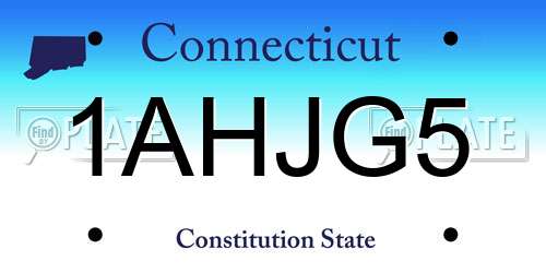 1AHJG5 Connecticut License Plate