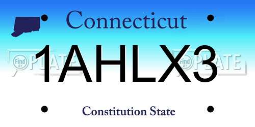 1AHLX3 Connecticut License Plate