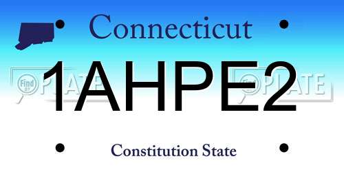1AHPE2 Connecticut License Plate
