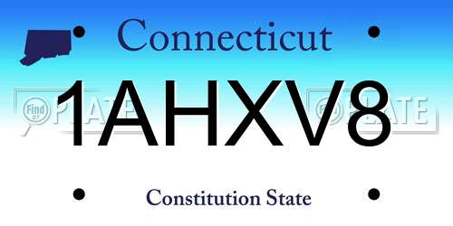 1AHXV8 Connecticut License Plate