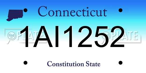 1AI1252 Connecticut License Plate