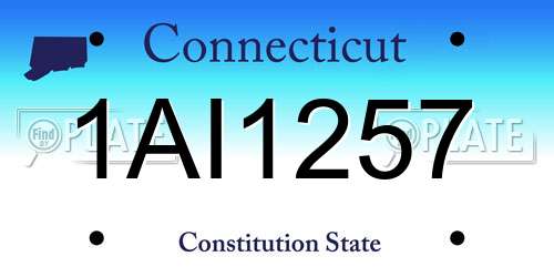1AI1257 Connecticut License Plate